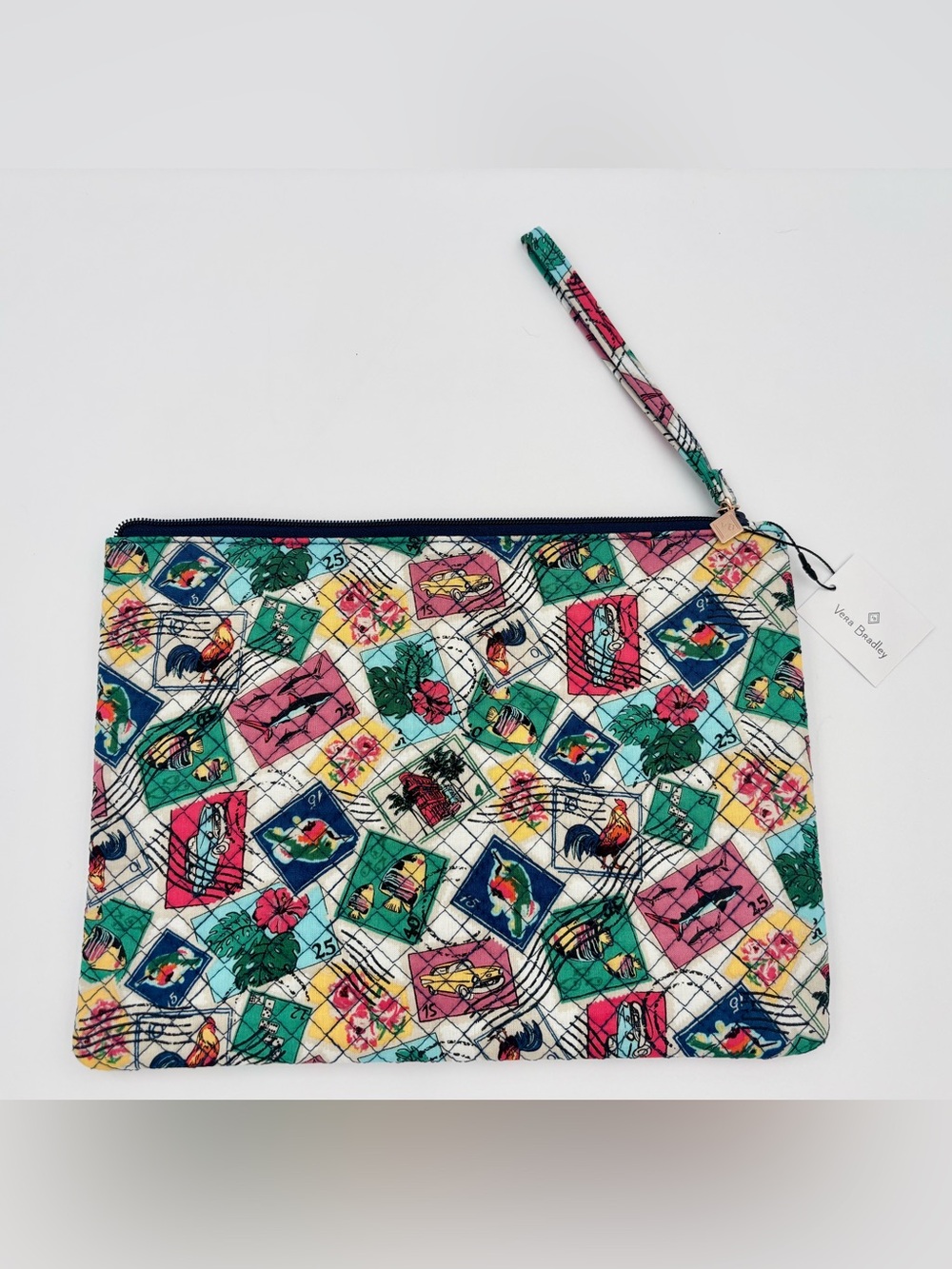 Vera Bradley Cuban Stamps Wet Dry Ditty Bag Wristlet NWT - Picture 2 of 4